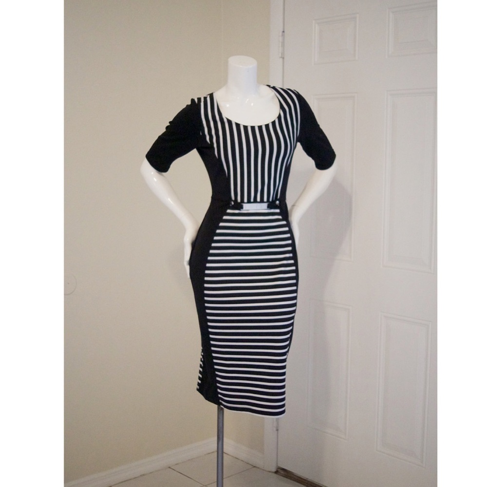 🎬Stripe Illusion Dress🎬 Tag Size Large